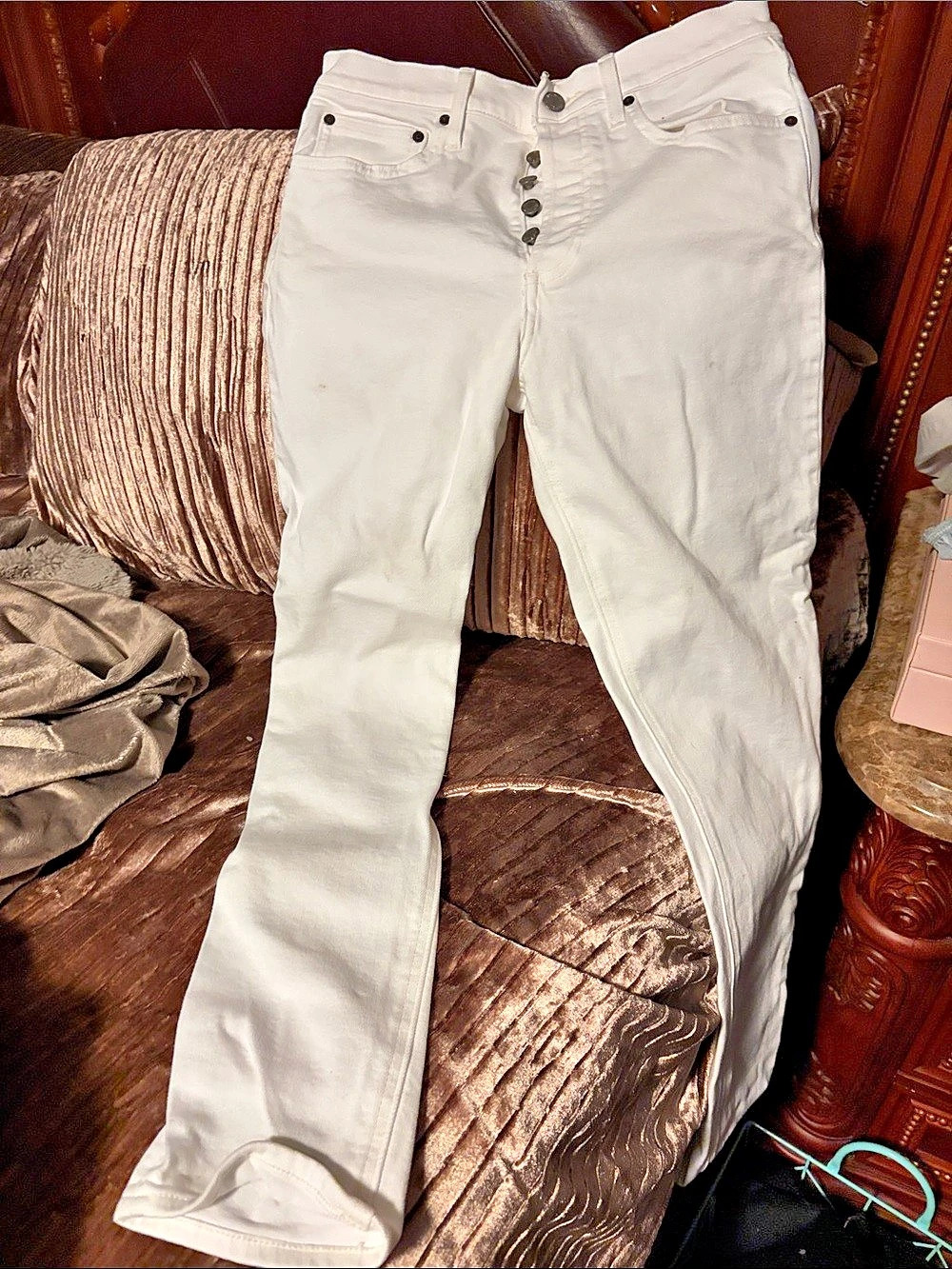 Denim Forum The Y2K High Rise Slim High Rise Slim Jeans White Waist 27